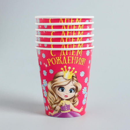Набор бумажной посуды Страна Карнавалия С Днем Рождения Принцесса 2451128