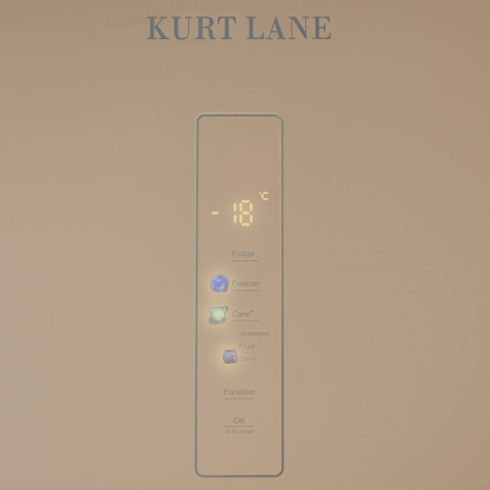 Холодильник KURT LANE RB207NGBE, цвет Бежевое матовое стекло