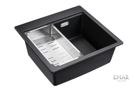 Кухонная мойка Emar EMQ-1520.Q Морион с коландером