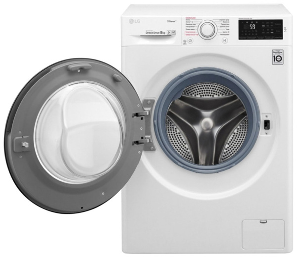 Стиральная машина с фронтальной загрузкой LG F4M5TS6W, Max загрузка - 8кг, Max отжим - 1 400об/мин., цвет Белый