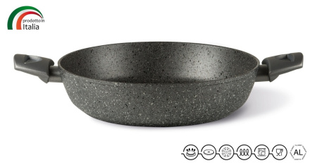 Сотейник TVS Mineralia Induction 24 см с двумя ручками 