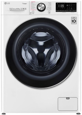 Стиральная машина с фронтальной загрузкой LG F2V9GW9W, Max загрузка - 8,5кг, Max отжим - 1 200об/мин., цвет Белый