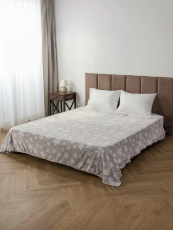 Плед Vse Doma Велсофт 180х200 Снежинки серый A86808