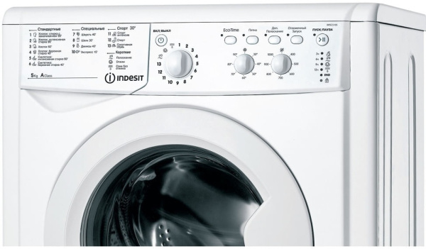 Стиральная машина с фронтальной загрузкой Indesit IWSC 5105 UZ, Max загрузка - 5кг, Max отжим - 1 000об/мин., цвет Белый