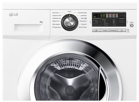 Стиральная машина с фронтальной загрузкой LG F1096ND3, Max загрузка - 6кг, Max отжим - 1 000об/мин., цвет Белый