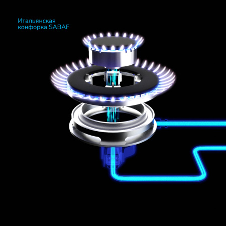 Встраиваемая варочная панель Газовая Manya GG65W, 59 см, цвет Белый