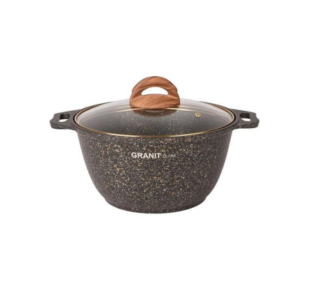Кастрюля Kukmara Granit ultra black-gold 3 л кгбг32а