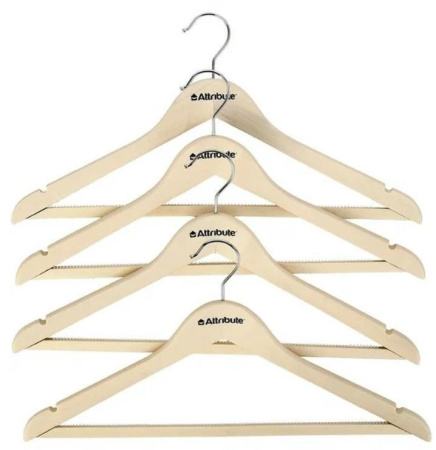 Набор вешалок Attribute Siluet Cream 44 см 4 шт AHP224