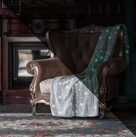 Плед Casa Conforte Stella Cosmos 150х200 микрофибра серый светящ 6152066