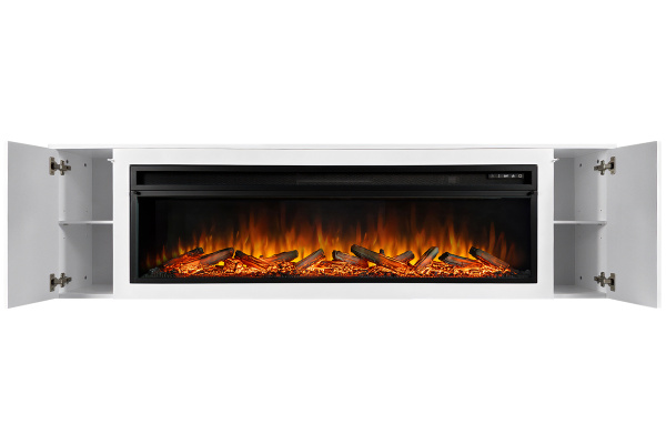 Каминокомплект: Портал Madison бьянко белый с очагом Royal Flame Vision 60 LOG LED