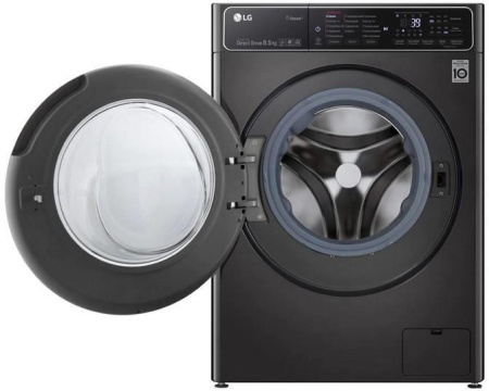 Стиральная машина с фронтальной загрузкой LG F2T9GW9P, Max загрузка - 8,5кг, Max отжим - 1 200об/мин., цвет Чёрный