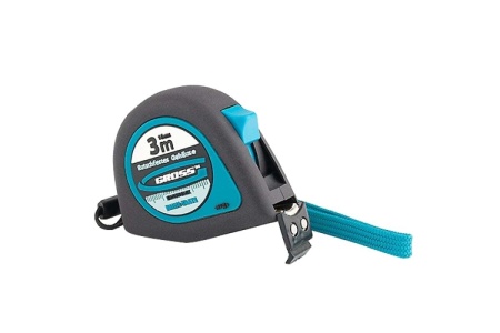 Рулетка Gross Ergonomisch, 3 м x 16 мм, магнитный обрезиненный зацеп