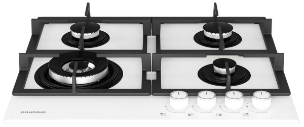 Встраиваемая варочная панель Газовая Grundig GIGL6234250W, 58,5 см, цвет Белый