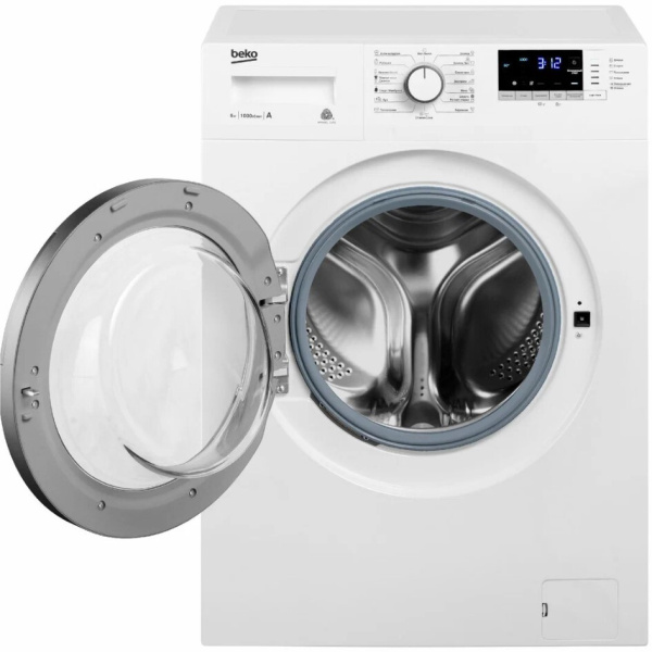 Стиральная машина с фронтальной загрузкой Beko Beko WRE6512ZAW, Max загрузка - 6кг, Max отжим - 1 000об/мин., цвет Белый
