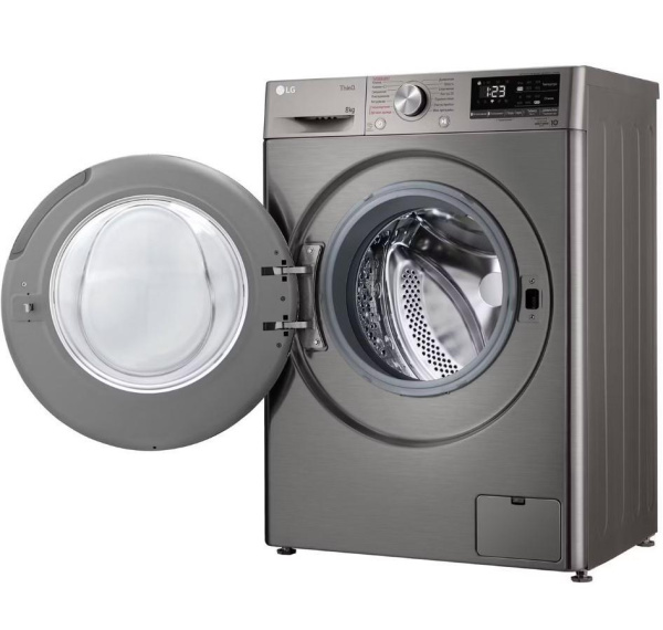 Стиральная машина с фронтальной загрузкой LG F2V5PS2S, Max загрузка - 8кг, Max отжим - 1 200об/мин., цвет Серебристый