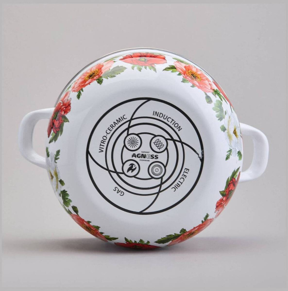 Кастрюля Agness Маки 3,6 л/22 см 934-743