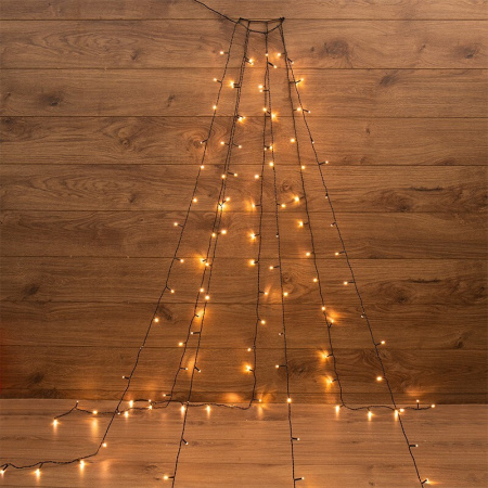 Гирлянда елочная с кольцом Neon Night 7 нитей по 1,5 м теплый белый 235-076