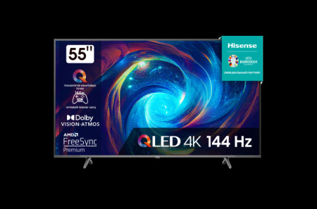  55" (140см) Телевизор Hisense 55E7KQ PRO, SMART, UHD 4K 3840x2160, Цвет Чёрный