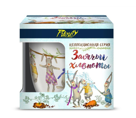 Кружка Заячьи хлопоты На просушке в подарочной коробке 380 мл КРС-1318/1