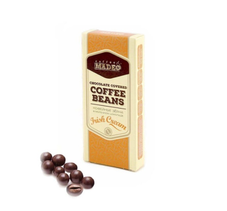 Кофейные зёрна Madeo Irish Cream в молочном шоколаде 25 гр.