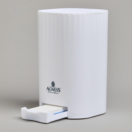 Подставка для ножей Agness с точильным камнем белый 907-320