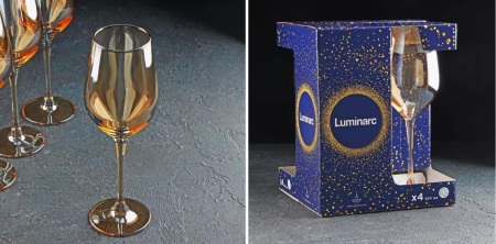 Набор бокалов для вина Luminarc Золотой мед 4 пр. 350 мл P9304