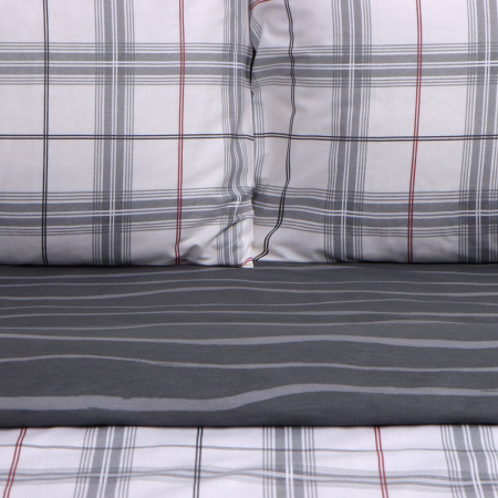 КПБ Евро LoveLife Серая клетка 50/70 Cатин 9861645