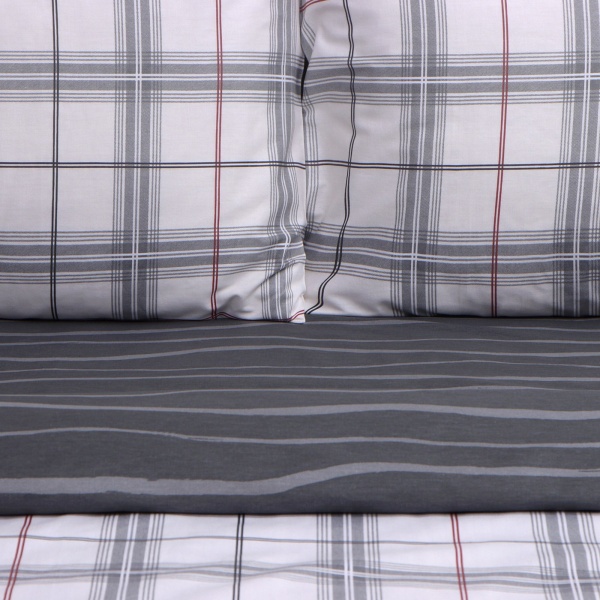 КПБ Евро LoveLife Серая клетка 50/70 Cатин 9861645