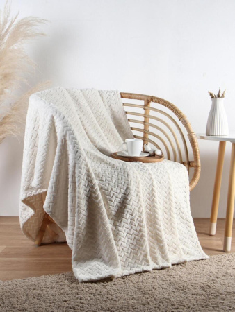 Плед Этель Zig-zag 200х220 Молочный 10858427