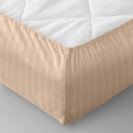 Простыня на резинке Verossa Stripe 140/200/20 Bronze Сатин 754958