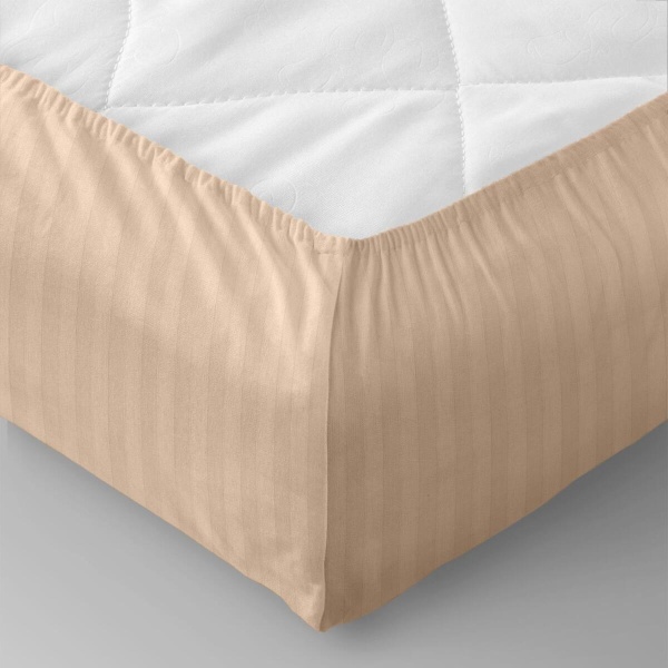 Простыня на резинке Verossa Stripe 140/200/20 Bronze Сатин 754958