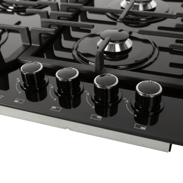 Встраиваемая варочная панель Газовая Gefest 2232-01 Р, 60 см, цвет Чёрный