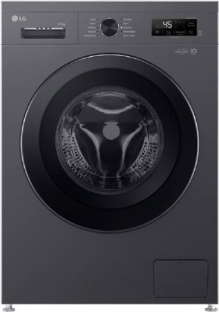 Стиральная машина с фронтальной загрузкой LG F2Y1WS6J, Max загрузка - 6,5кг, Max отжим - 1 200об/мин., цвет Серый