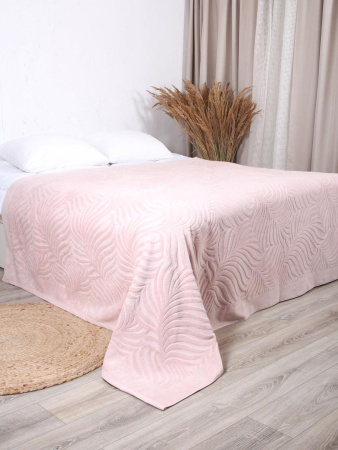Покрывало Mona Liza Palm 200х220 жаккард велюр пудровый АШ500520/3