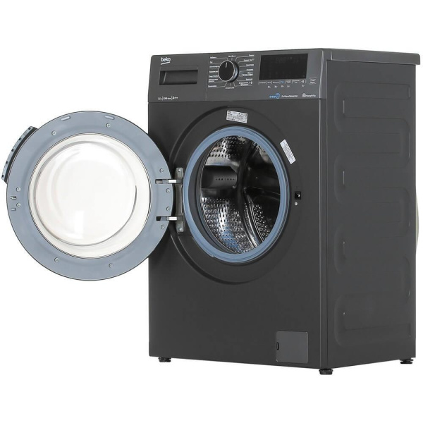 Стиральная машина с фронтальной загрузкой Beko WSPE7H616A, Max загрузка - 7,5кг, Max отжим - 1 200об/мин., цвет Чёрный