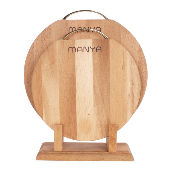 Набор досок разделочных Чинар бук 2 шт на подставке 023р