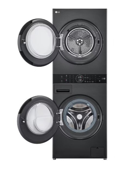 Стирально-сушильная колонна LG W4W8LVPKZHM, цвет Платиновый