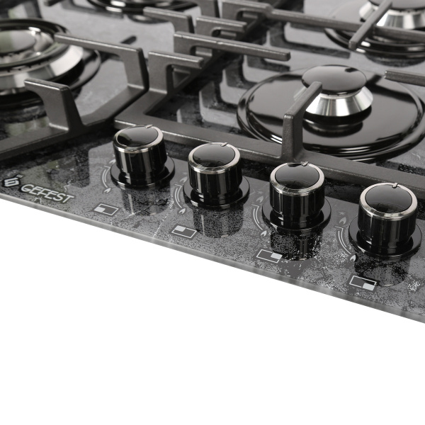 Встраиваемая варочная панель Газовая Gefest 2232-01 Р53, 60 см, цвет Чёрный