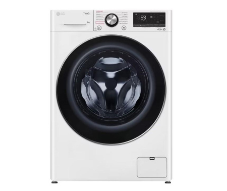 Стиральная машина с фронтальной загрузкой LG F4V9VS9W, Max загрузка - 9кг, Max отжим - 1 400об/мин., цвет Белый