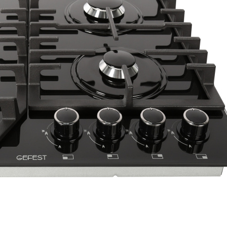 Встраиваемая варочная панель Газовая Gefest 2232-01 Р, 60 см, цвет Чёрный