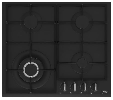 Встраиваемая варочная панель Газовая Beko HIYG 64225 SBO, 59 см, цвет Чёрный