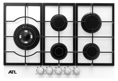 Встраиваемая варочная панель Газовая ATL 4 TB 75 WH MSTGF, 75 см, цвет Белый