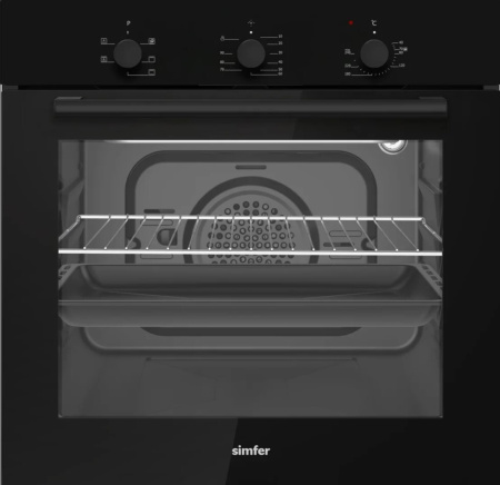 Встраиваемый Электрический духовой шкаф Simfer B6EB16070, цвет Чёрный