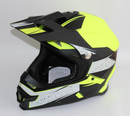 Мотошлем RACER JK802 (M) желтый/черный (no visor)