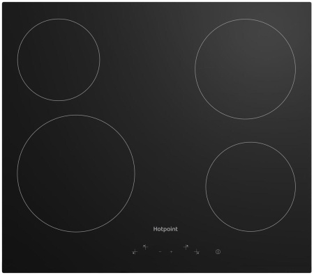 Встраиваемая варочная панель Электрическая Hotpoint HR 6T1 C, 58 см, цвет Чёрный