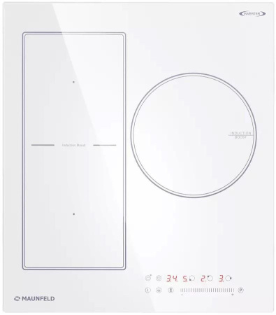 Встраиваемая варочная панель Индукционная Maunfeld CVI453SBWH Inverter, 45 см, цвет Белый