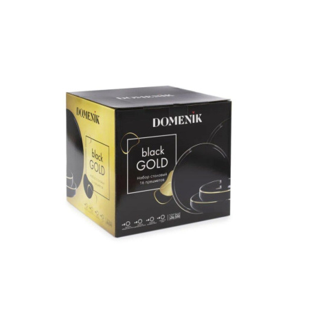 Набор столовый Domenik 16 пр. Black Gold DM3017