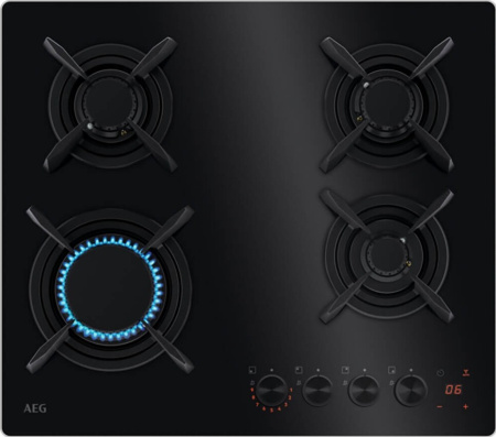 Встраиваемая варочная панель Газовая AEG HKB64453NB, 59 см, цвет Чёрный