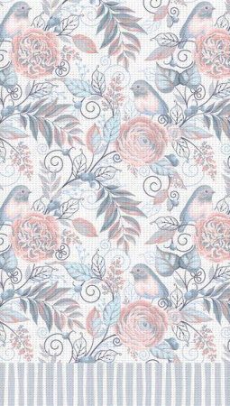 Полотенце Verossa 40/70 Птички серые 1 Вафельное полотно 757410