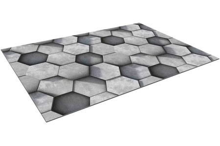 Коврик Shahintex влаговпитывающий Digital Print Соты 50х80 дымчато-серый 815531